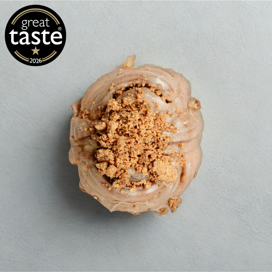 CARAMELISED APPLE BUN, WITH SALTED BUTTER CRUMBLE - PRE ORDER