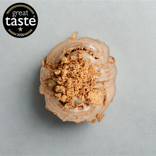 CARAMELISED APPLE BUN, WITH SALTED BUTTER CRUMBLE - PRE ORDER