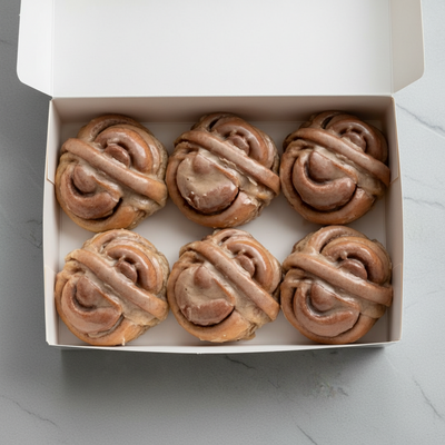 BOX OF 6 ICED CINNAMON BUN - PRE ORDER